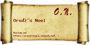 Orsós Noel névjegykártya